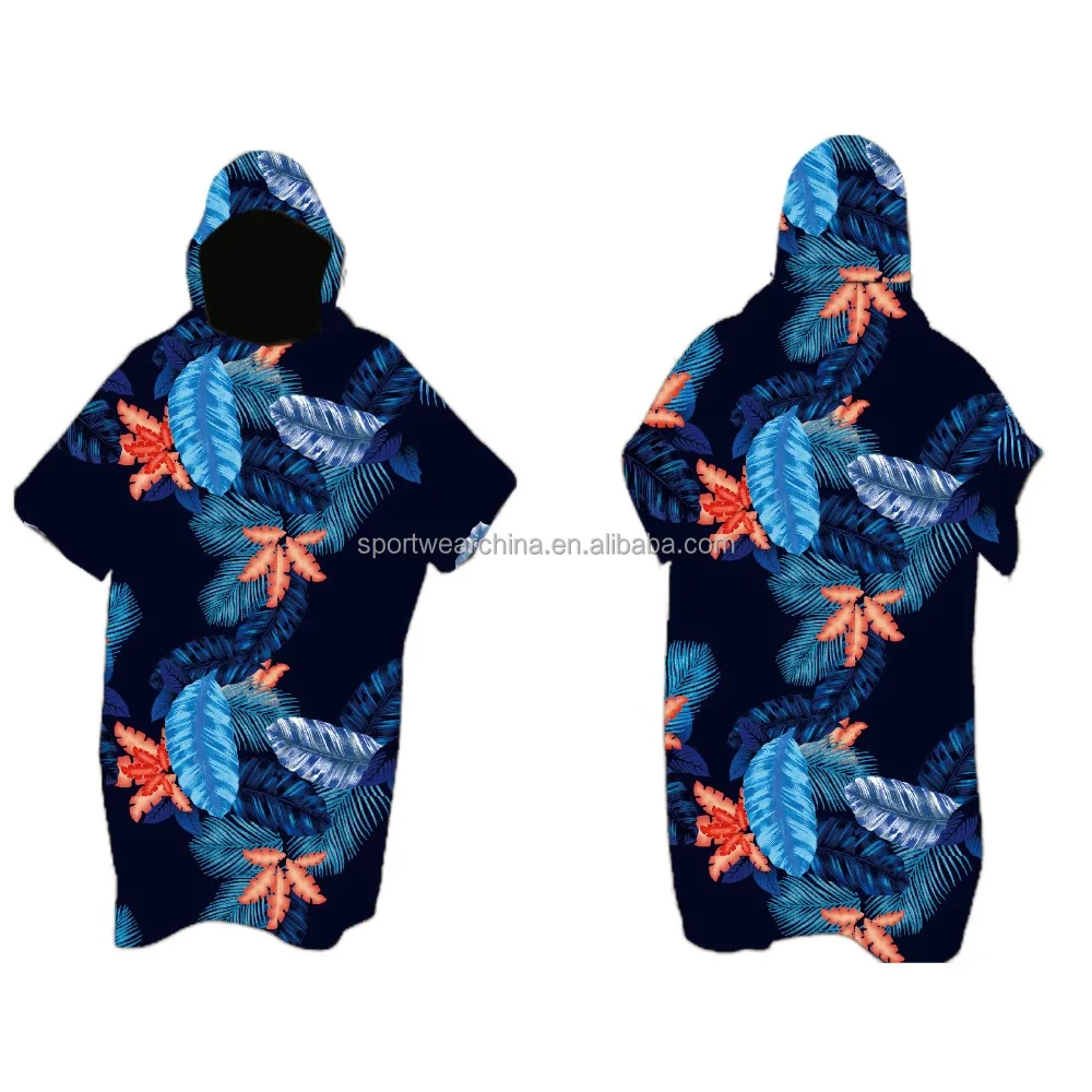 Пляжное Пончо с принтом на заказ, махровое пончо из микрофибры для серфинга, полотенце, сменный Халат