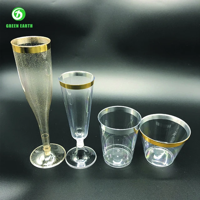 7oz silver rim plastic cups 12oz plastic cup 9OZ champagne glass