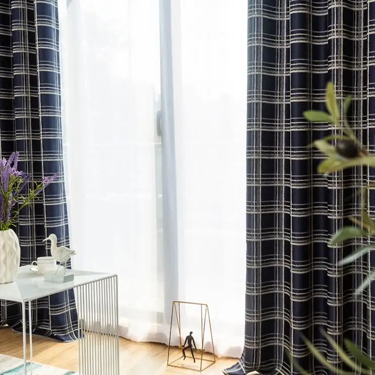 Lghome Buffalo Plaid Curtains Gingham/Check Pattern Panels, Luxury Taffeta Lined Lace Curtains