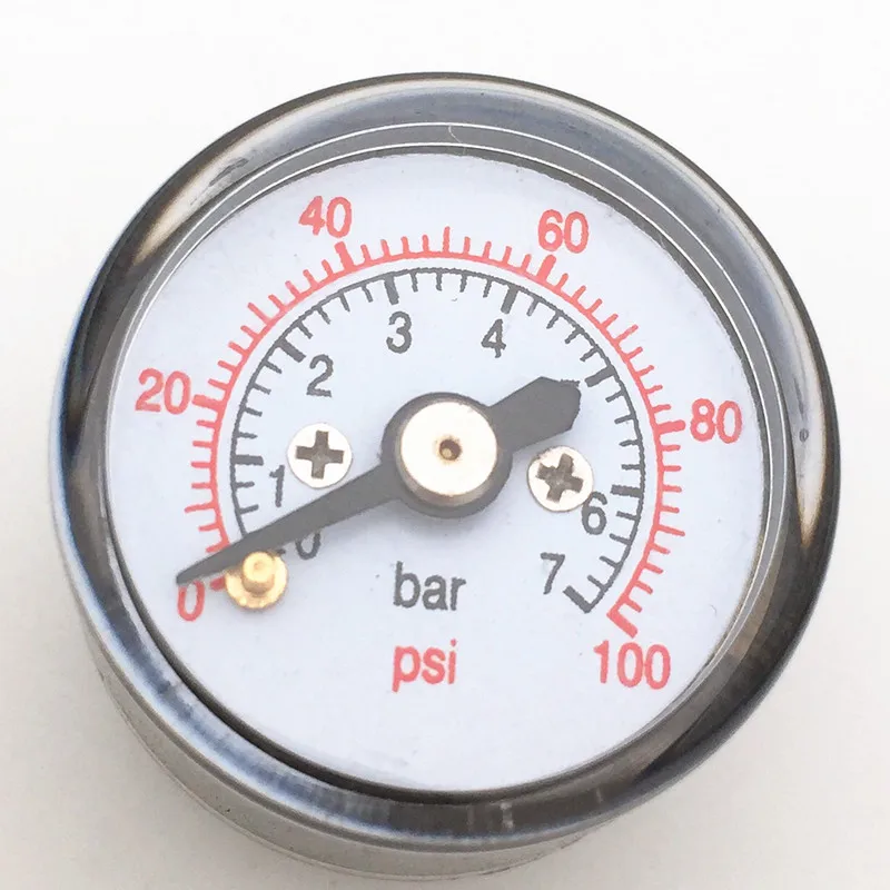 0-7 bar 25mm small mini air compressor pump pressure gauge