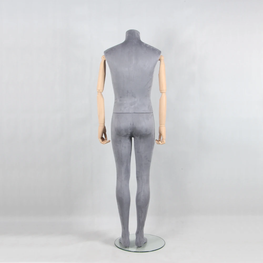 Fashion Grey Fabric Headless Wholesale men Mannequins Tailoring dress dummies Mannequin with beech arms on sale