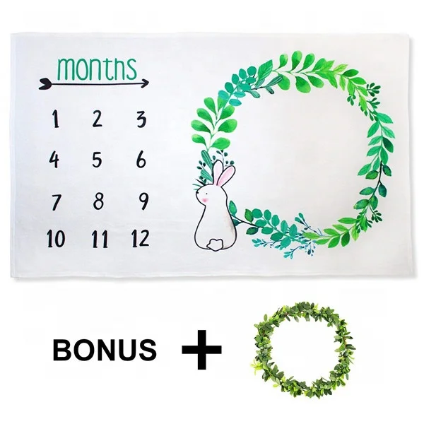 All Natural Super Soft Plush 12 Months Baby Blanket For Photography Prop Fashion New Born Infant Milestone Monthly Baby Blanket