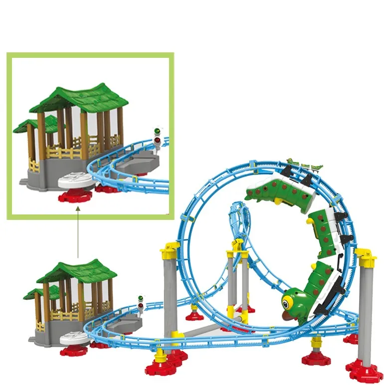Hot infrared ray railway roller coaster toy with music and light