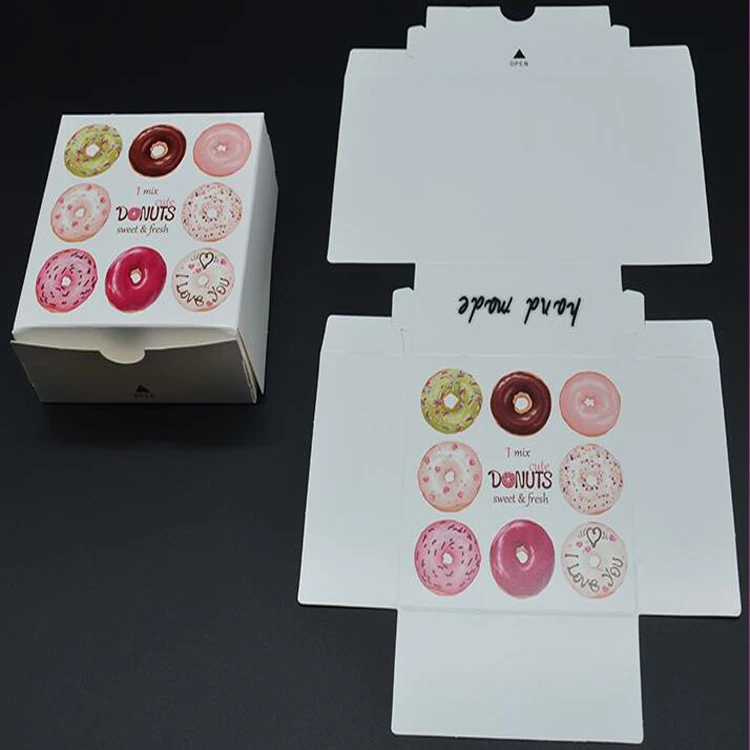 Роскошная элегантная упаковочная коробка Guangzhou с принтом пончиков, упаковочная коробка для пончиков