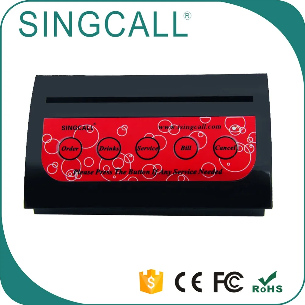  SINGCALL Беспроводная кнопка вызова 5 клавиш система официанта в