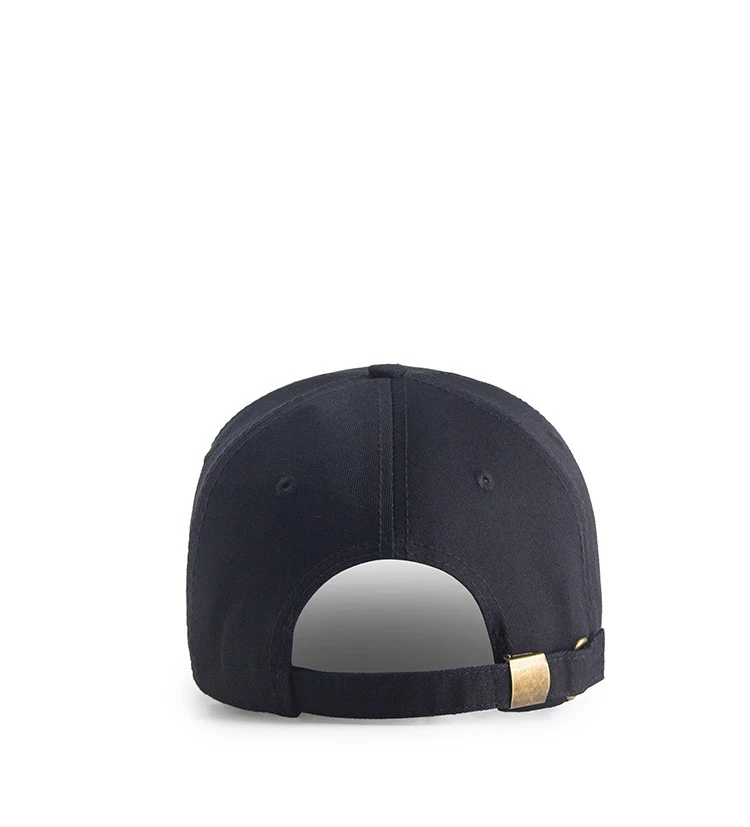 men black branded material baseball hat stylish  6 panel cap
