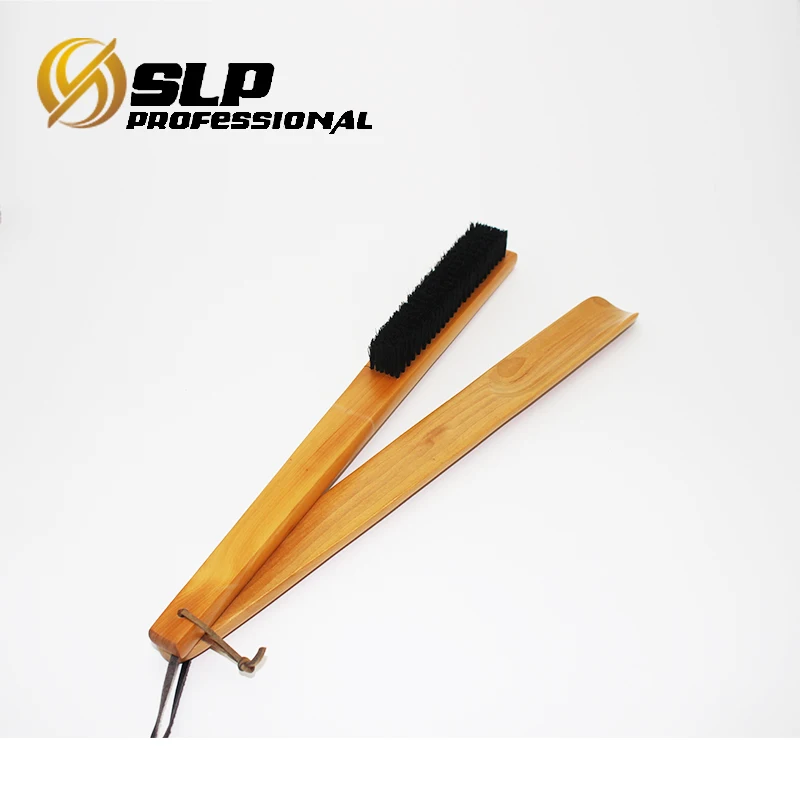 
15 inches wooden shoe horn and brush set 