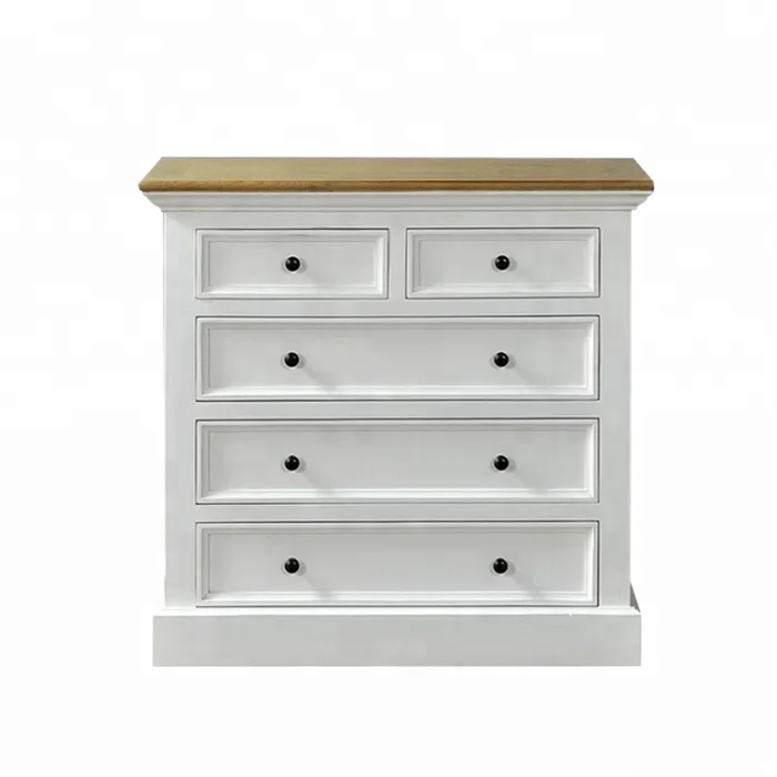 French Provincial Furniture Wood Antique White Storage Drawers