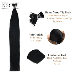 Free Sample Neitsi  Nano Ring Tip Extensions Human Hair Extension Straight Nano Tip Hair