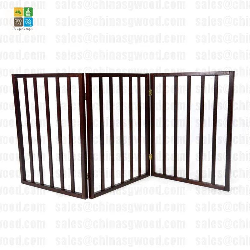 Folding Wooden 3 panel dog pet gate