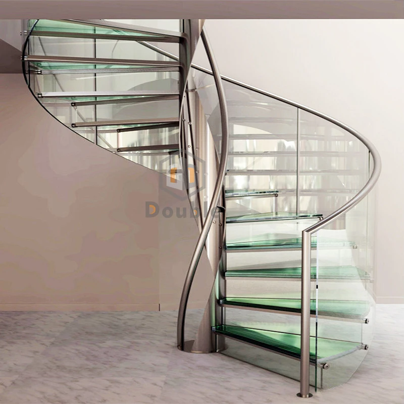 
stainless steel glass spiral staircase helix glass stairs 