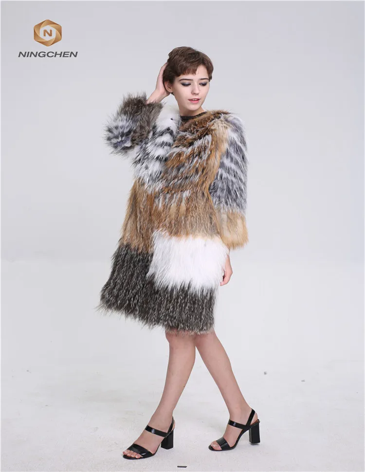 Hot sale women overcoat real fox fur coat mink fur coat wholesale russia woman long style real fox fur coat
