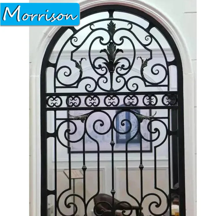 Китай производство профессиональных высокое качество кованые металлические двери дизайн вставки