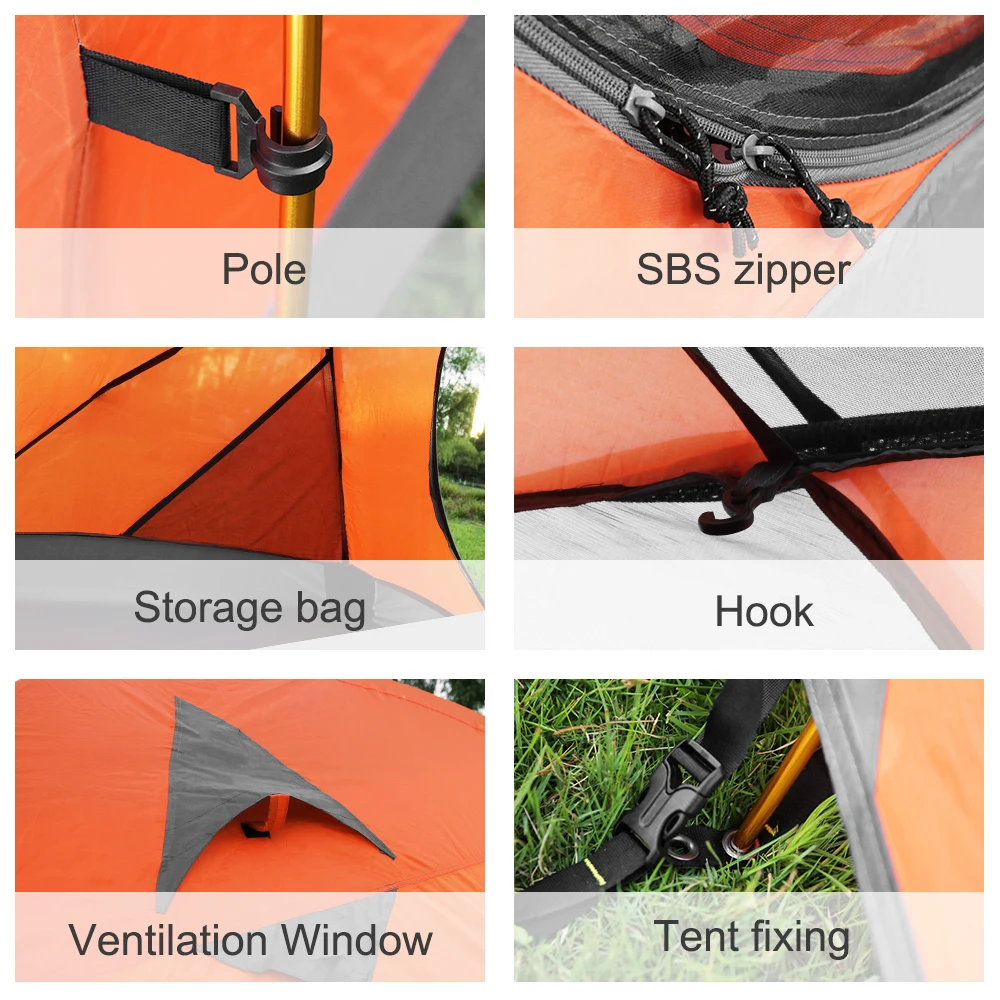 2 Color Double-Layer Camping Tent 1-2 People Outdoor Camping Ultra Light Tent 3 orders