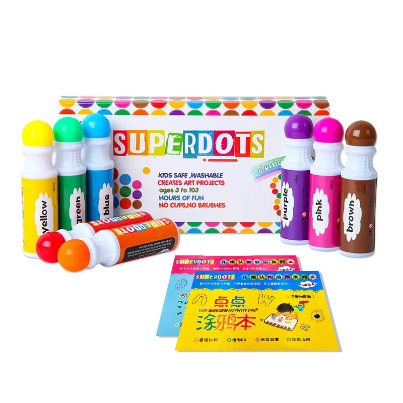 Washable dot marker CH-2851 water color pen dot dauber packed in color box bingo markers