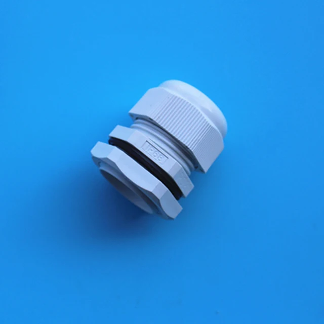 Black Plastic/Nylon Cable Gland With Flanged Locknut IP68 For Electrical Junction Box