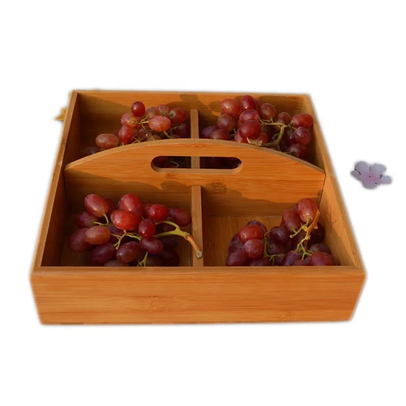 4 divided sections coffee tea bag food spice fruit palette office bar collection cutlery box storage organizer caddy with handle