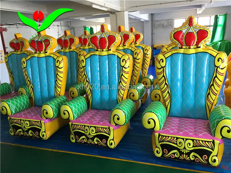 Custom inflatable throne chair Funny party event furniture air sealed durable king chair for birthday party