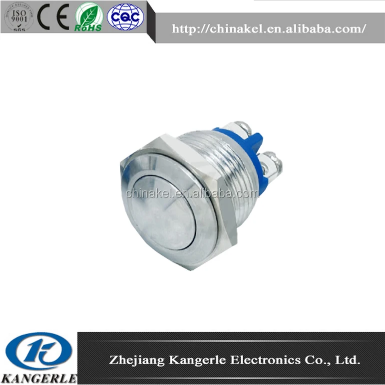 фабрика оптовой цинковый сплав металла кнопки RoHS Металлический выключатель LED Anti-vandal,