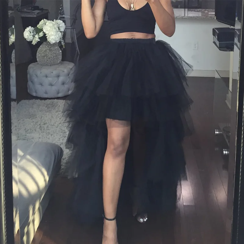 Women Multi Layer Tulle Skirt Girls Summer High Waist Skirts Pleated Retro Princess Long Maxi Tutu Skirt Ball Gown Y11084