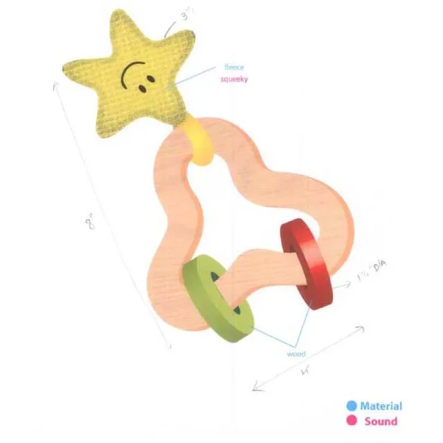 
Animal design beechwood used hard toys for baby wooden baby teething toy 