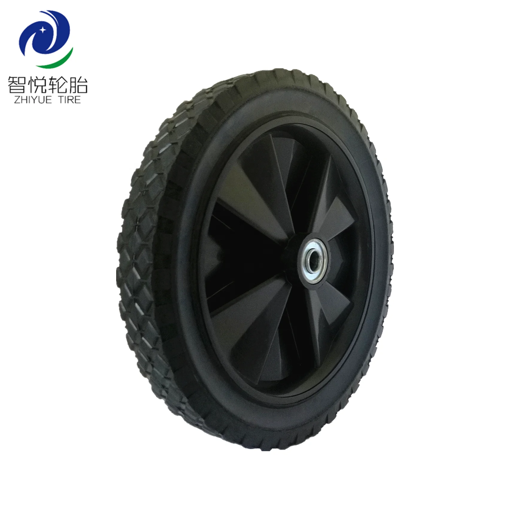 12 inch wheels solid plastic rubber tire for lawn mower generator wheel, lawn spreader