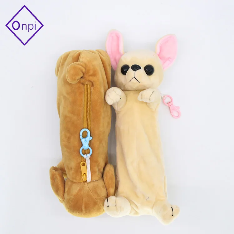 
Plush Animal School Pencil Bags Plush Dog shape plush pencil case 