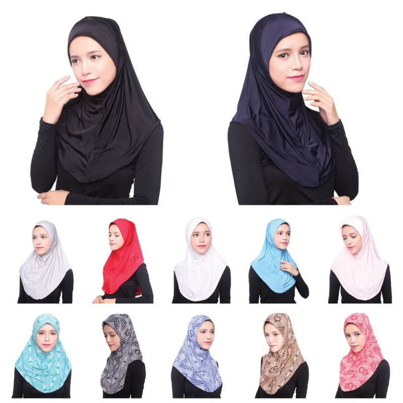 Muslim Hijab Arabian Islamic Turban Women Ninja Underscarf Caps Instant Head Scarf Full Cover Inner Coverings Ice Silk