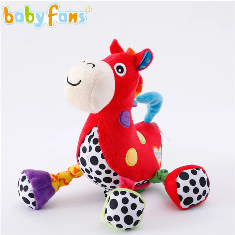 Babyfans baby musical toy of lovely animal horse soft plush baby toys