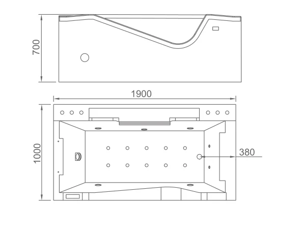 Q325S luxury jet whirlpool hydromassage hotel bathtub with TV