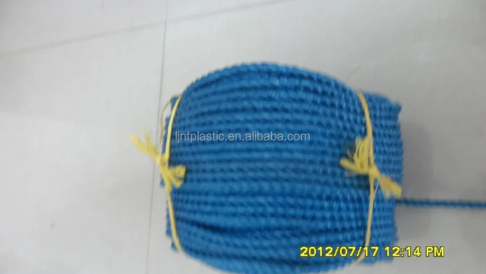 3 strands blue polypropylene PP Rope in split film