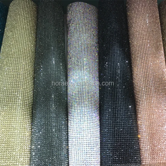 Hot sale Crystal Sheet Wholesale Rhinestone Mesh Sheet for clothing shoes and bags