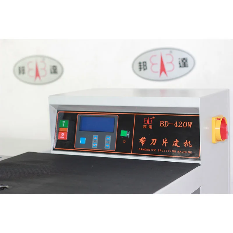 420mm Width PLC Band Knife Leather PU PVC Splitting Machine BD-420W