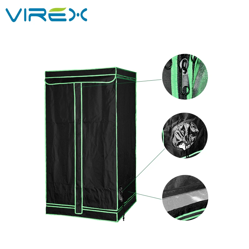 80*80*160 CM Hydroponic Highly Reflective Mylar Plant Grow Tent 600D Indoor Grow Tent