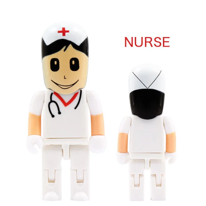 Cartoon Nurse Doctor USB 2.0 Plastic USB Flash Drive 4GB 8GB Flash Memory Stick Pen Drive Hospital Gift