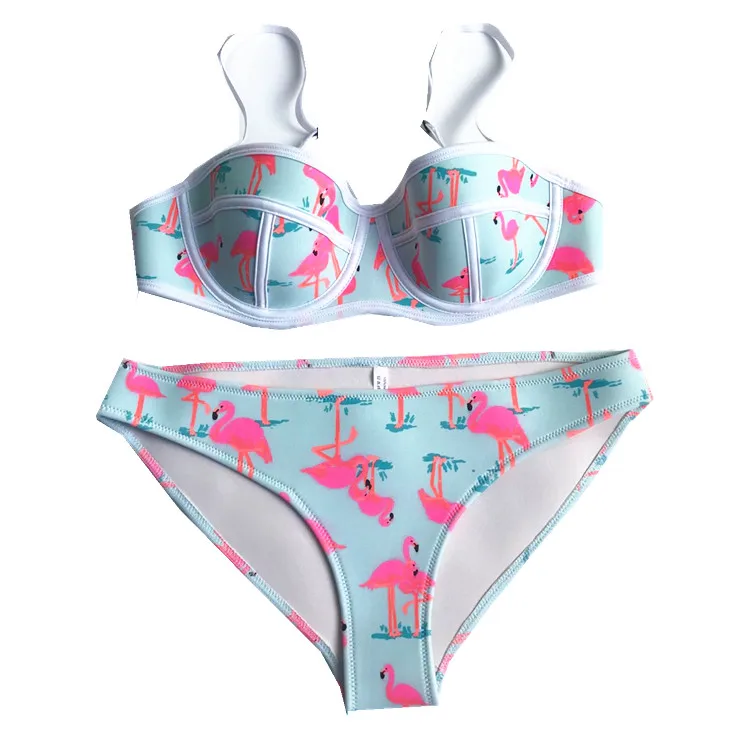 Cikini Neoprene Swimwear Women Bikini Sexy Swimsuit Push Up Bikini