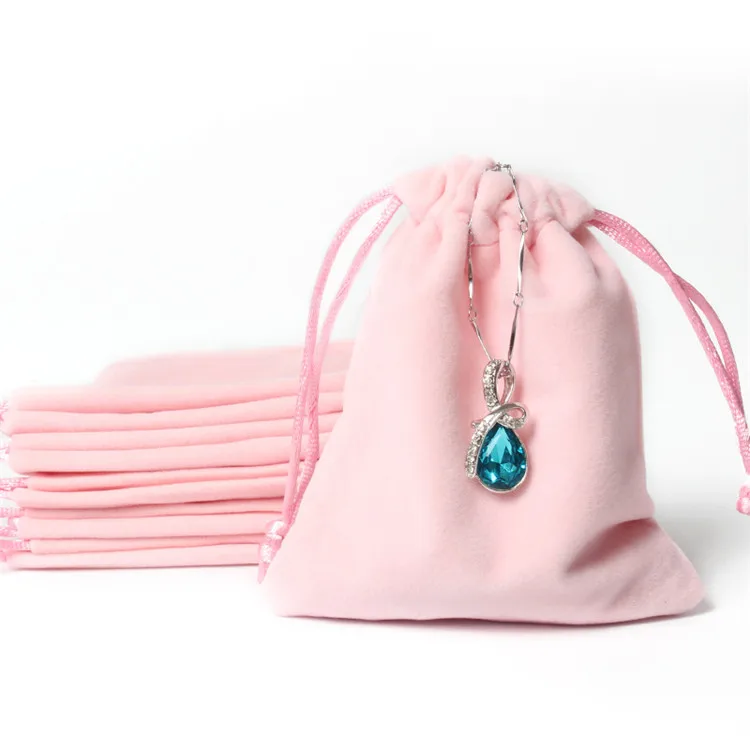 Custom Logo Drawstring Hot Stamp Velvet Bag