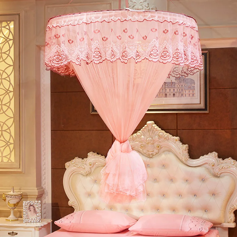 2019 Material Various Adult Luxury Foldable Diameter 1.2m Round Portable Lace Treated Polyester Decorate Hanging Mosquito Net