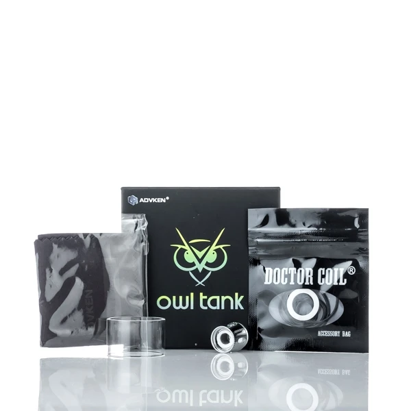 
4ml Standard Edition replacement glass tube Advken OWL tank atomizer 25mm diameter advken owl mesh tank for sale 