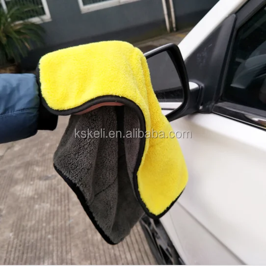 Microfiber coral fleece car clean cloth wash cloth for auto care
