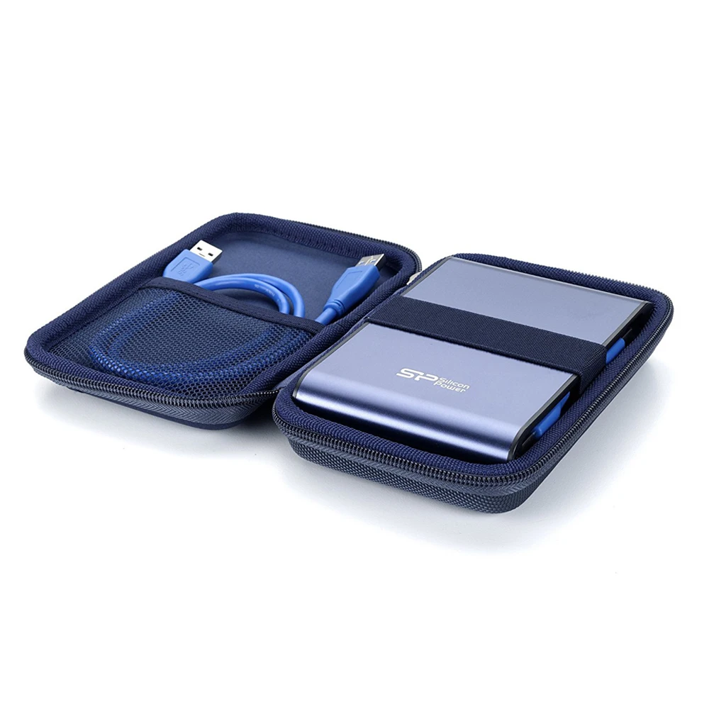 Hot sale portable carrying storage cable EVA HDD hard disk case with elastic