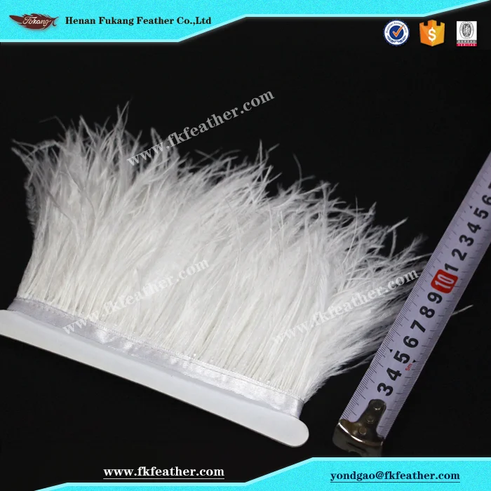 Fukang оптовая продажа, белая лента из страусиного пера, используется на выпускной костюм