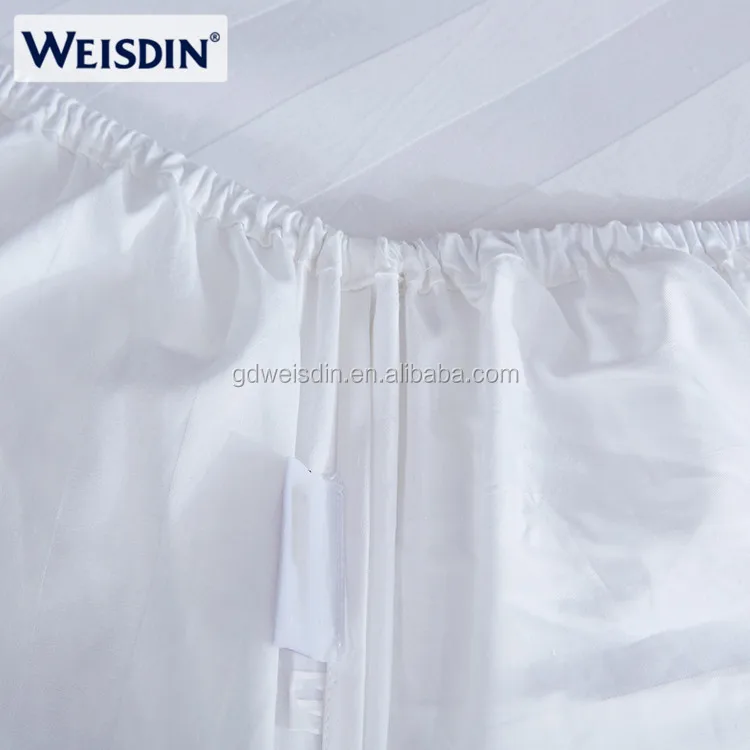 Factory suppliers luxury king size 3cm satin stripe 100% cotton elastic fitted bed sheet