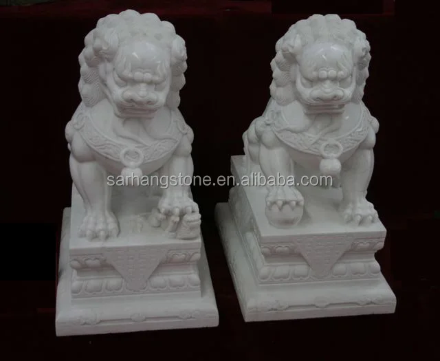 Classic Design Stone Marble Foo Dog Statue chinese lion