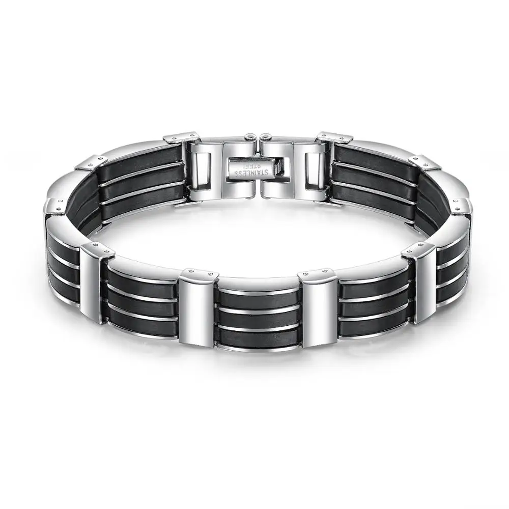 
Hottest products on the market silver color silicon mens bracelet fashion man accessories 