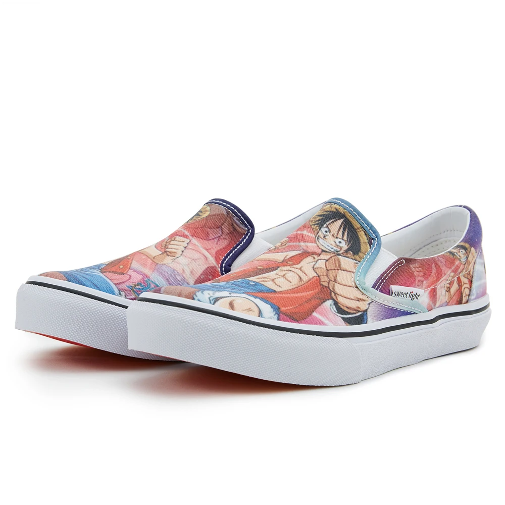 Unisex wholesale custom design slip on sneakers printed canvas shoes classical flat sneaker made in China