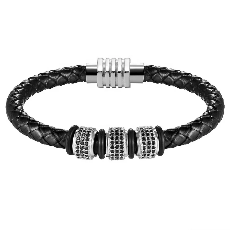 Fashion Brand Luxury Genuine Leather Bracelet Men Women Trendy Knight Courage Charm Couple Bracelets Stainless Steel Bracelets