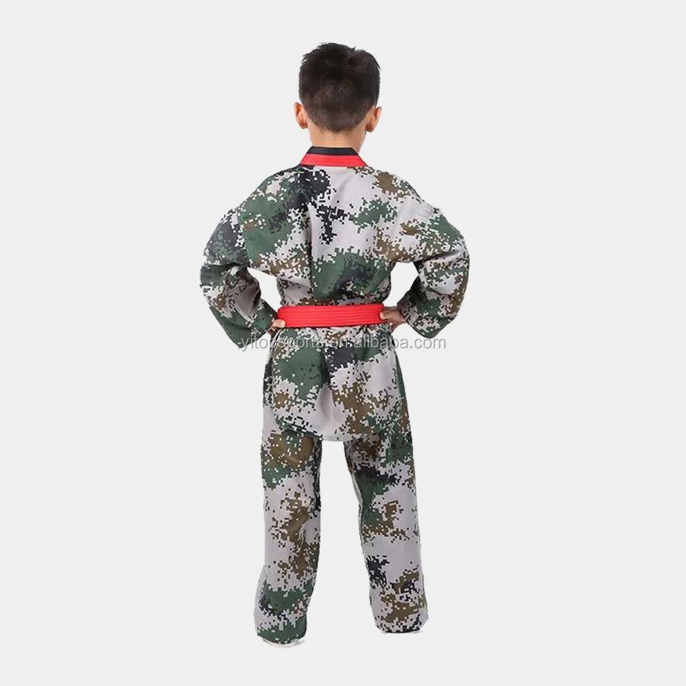 cotton martial arts supplies short sleeve wtf taekwondo suits Camouflage clothing taekwondo uniform
