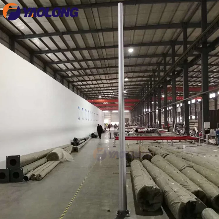 Round Conical Satin Brushed Folding Street Lighting Pole Price/Led Street Light Pole/Street Light Column Foundation