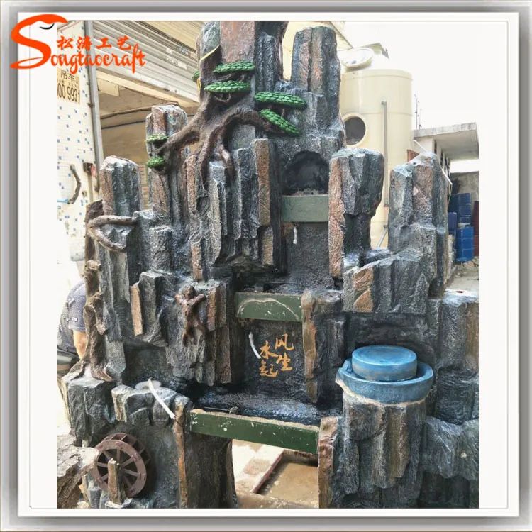 Newest style indoor artificial waterfall fountain with pool small fountain with swan